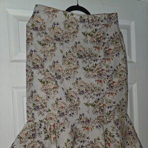 Eva Mendes floral flare skirt